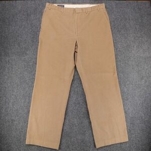 Vintage Lands End Mens Tan Corduroy Pants Made in USA Size 38 Straight Leg Khaki